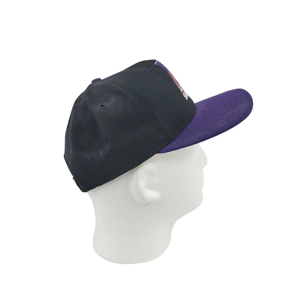 AJD Phoenix Suns Snapback Cap Hat Black Purple Side Spell Out Logo Vintage 90's - Picture 5 of 8